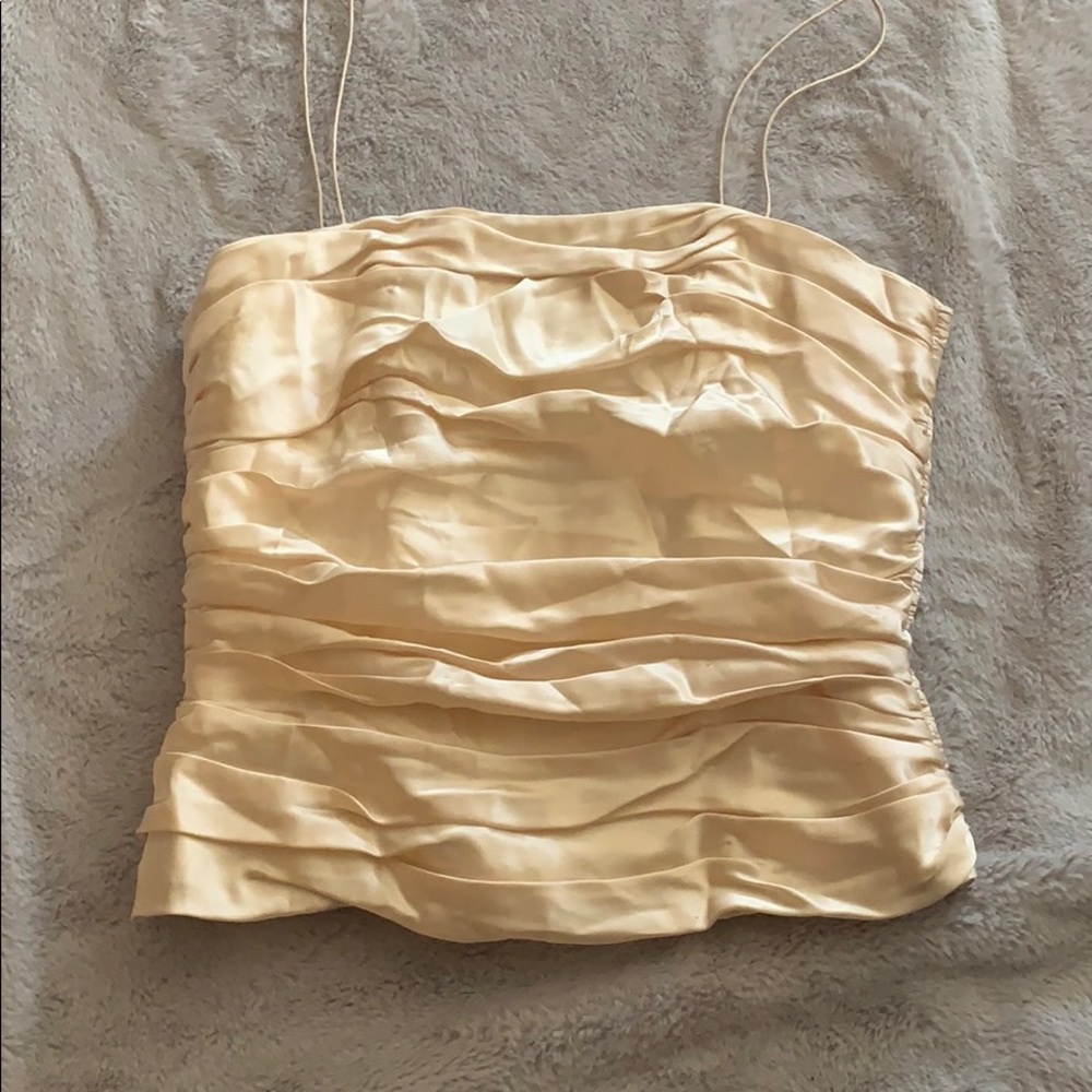 Silk ruched dress top